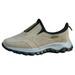 ZIZOCWA Outdoor Platform Walking Shoes for Women 2024 Spring Slip On Soft Soled Casual Running Shoes Suede Wide Width Tennis Shoes Khaki Size8