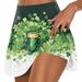 KANY Clover Print Green Skirt Women Women s Fashion St Patrick Printed Casual Sports Fitness Running Yoga Tennis Skirt Pleated Short Skirt Shorts Half Skirt Green Skirts For Women Multicolor/XXL