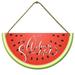 Eveokoki Welcome Summer Door Sign 11x5.6 Inch Farmhouse Watermelon Summer Decor Sign Welcome Summer Hanging Sign for Home Wall Front Door Kitchen Office Decorations