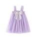 Toddler Baby Kids Girls Bowknot Sequin Summer Sleeveless Beach Tutu Dress Casual Layered Tulle Dresses Princess Birthday Party Beach Dresses 1-6Y Holiday Outfits for Girls Girls Summer Dresses 2t