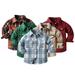 KYAIGUO Kids Boys Girls Plaid Shirt Fall & Winter Thickened Long Sleeve Button down Plaid Long Sleeve Flannel Shirt for Toddler