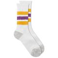 RoToTo Coarse Rib Old School Crew Sock Yellow/Purple