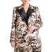 Plus Size Women's Strong Shoulder Blazer With Velvet Lapel by ELOQUII in Moving Cheetah (Size 14)