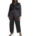 Plus Size Women's Pinstripe Blazer Jumpsuit by ELOQUII in Black Onyx (Size 22)