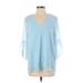 Calvin Klein 3/4 Sleeve Blouse: Blue Tops - Women's Size Small