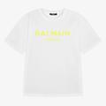 Balmain Teen White Cotton Jersey T-Shirt