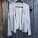 Anthropologie Sweaters | Anthropologie Bordeaux Taupe Striped Open Cardigan | Color: Tan/White | Size: Xs