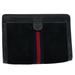 Gucci Bags | Gucci Sherry Line Clutch Bag Suede Black Red Navy 37 014 2126 Auth Bs9200 | Color: Black/Red | Size: W8.9 X H5.9 X D2.8inch
