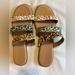 Madewell Shoes | Madewell Am221 Woman’s 7 Printed Cow Fur Leather Slides Slip On Sandals Flats | Color: Brown/White | Size: 7