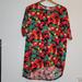 Lularoe Tops | Lularoe Small Floral Irma Oversized Tunic Shirt | Color: Black/Red | Size: S