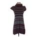 CALVIN KLEIN JEANS Casual Dress - Sweater Dress: Burgundy Stripes Dresses - Women's Size Small