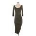 Venus Casual Dress - Bodycon: Gray Solid Dresses - Women's Size X-Small