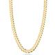 Miabella Solid 18K Gold Over Sterling Silver Italian 7mm Diamond-Cut Cuban Link Curb Chain Necklace for Men Women, 16, 18, 20, 22, 24, 26, 30 Inch (18)