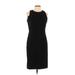 Ann Taylor Casual Dress - Sheath Crew Neck Sleeveless: Black Print Dresses - Women's Size 12 Petite