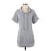 White House Black Market Casual Dress - Sweater Dress Cowl Neck Short sleeves: Gray Marled Dresses - Women's Size Small