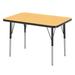 Marco MG Series Adjustable Height Rectangular Activity Table Wood/Metal in White/Brown | 24" H x 36" L x 24" W | Wayfair MG2224-50-ABLK