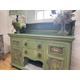 Antique Farm House Sideboard/ Large Painted Buffet/ Sage Green Sideboard/Upcycled Dresser