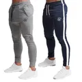 Pantaloni da uomo in seta Sik pantaloni Skinny Fitness pantaloni da Bodybuilding elastici a molla