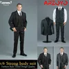 1/6 Skala VORTOYS V1015 A/B/C Männlichen Anzug Kleidung Weste Krawatte Gürtel Leder Schuhe Set für