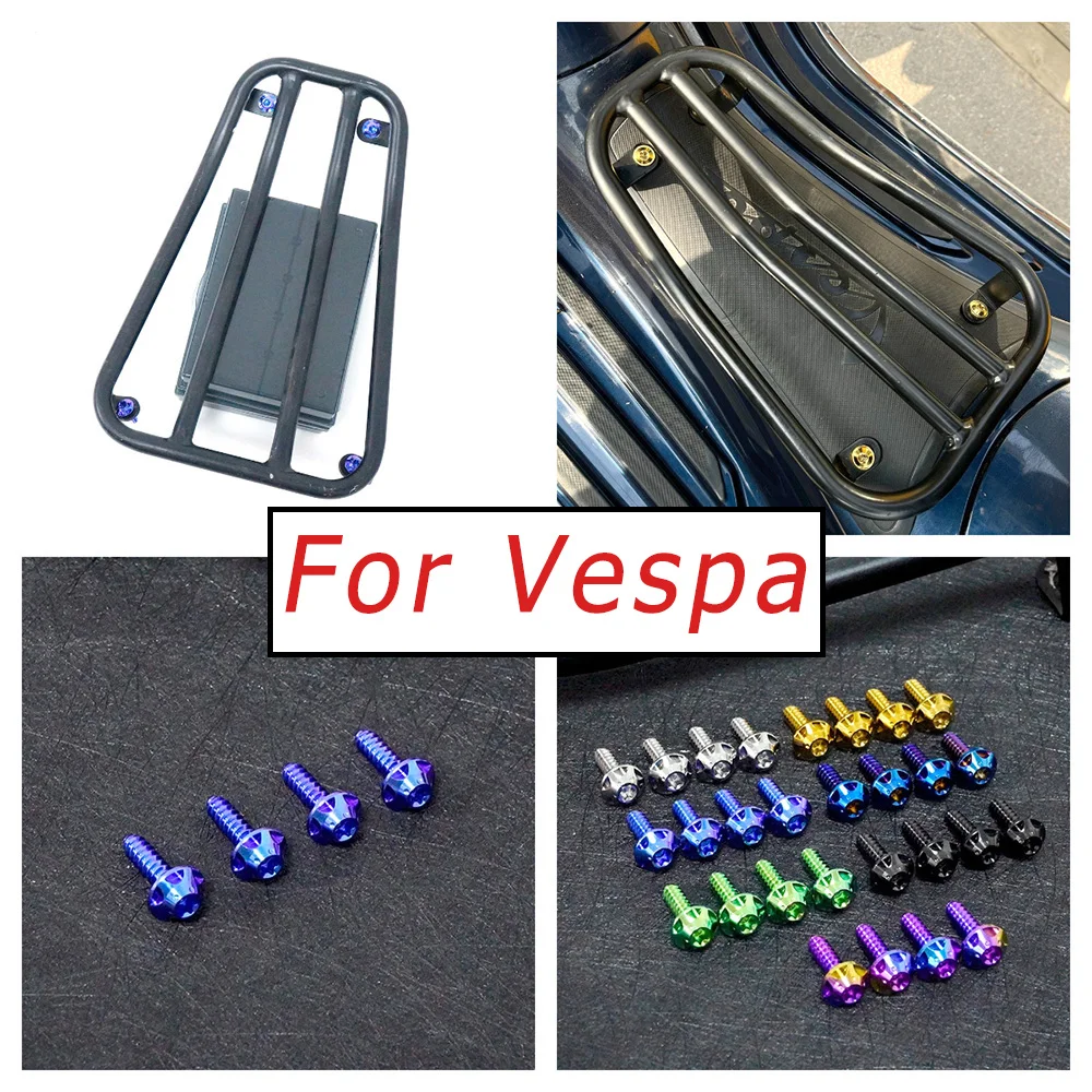 Fehlerfreie gr5 titan schrauben batterie abdeckung halterung selbst schneidende schraube m5 für vespa sprint 150 primavera 150 s 150 Image