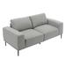 Linen Fabric Upholstered Loveseat 74.8" 2 Seater Sofa w/ Pillows & Square Arms, Mid-Century Couch for Living Room, LIGHT GREY