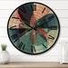 Designart "Sacred Mystery Vintage Mandala Illustration" Modern Geometric Oversized Wood Wall Clock