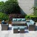 7-Piece Patio Gray Wicker Coversation Sofa Set