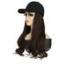 Steady Clothing Clothing Baseball Cap with Hair Extensions Long Curly Hairstyle Adjustable Removable Wig Hat 17.7inch for Woman Girl