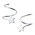 Aretes Elegantes Para Mujer Star Earrings Double Piercing for Girls Pierced Chain 925 Studs Miss