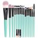 15 Pcs Makeup Brush Set Tools Make-up Toiletry Kit Wool Make Up Brush Set for Women Girls Birthday Gifts Green