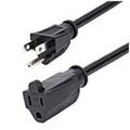 Pre-Owned StarTech.com 15ft (4.5m) Power Extension Cord NEMA5-15R to NEMA5-15P Black Extension Cord 13A 125V 16AWG Computer Power Extension Cable - AC power extension cord 15ft/4.5m 16AWG Like New