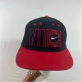 Nike Accessories | Nike Hat Logo Spelled Out With Swoosh Big Letters Black Red Hat Unisex | Color: Black/Red | Size: Os