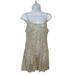 Free People Dresses | Free People Intimately Mini Dress L Large Gold Sequins Sheer Mesh Overlay Womens | Color: Gold | Size: L