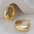 Anthropologie Jewelry | Anthropologie Mia Minimalist Gold Filled Trendy Thick Gold Hoop Earrings | Color: Gold | Size: Os