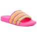 Jessica Simpson Shoes | Jessica Simpson Pink Slides Women's Sandals Size 7 Beach Pool Slipon Neon Beaded | Color: Pink | Size: 7