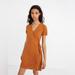 Madewell Dresses | Madewell Texture And Thread Side Tie Faux Wrap Fall Mustard Mini Dress Size 3x | Color: Brown/Orange | Size: 3x