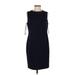 Lauren by Ralph Lauren Casual Dress - Sheath Crew Neck Sleeveless: Blue Print Dresses - Women's Size 4