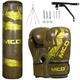 MCD Unfilled Boxing Punch Bag Set 5ft 4ft 3ft 2ft for Adults and Kids with Muay Thai Gloves and Punching Bag Bracket and Punch Bag Chain, Heavy Boxing Bag Set, Boxing Gloves Mits