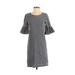 Splendid Casual Dress - Shift Crew Neck Short sleeves: Gray Print Dresses - Women's Size Small