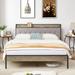 17 Stories Traudel Platform Bed Wood & /Upholstered/Metal & /Metal in Brown/Gray | 39.1 H x 62 W x 87.9 D in | Wayfair