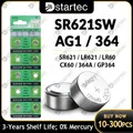 DStartec 10PCS-300PCS 1.55V AG1 LR621 364 164 531 SR621 SR621SW SR60 CX60 Pile bouton pour montres
