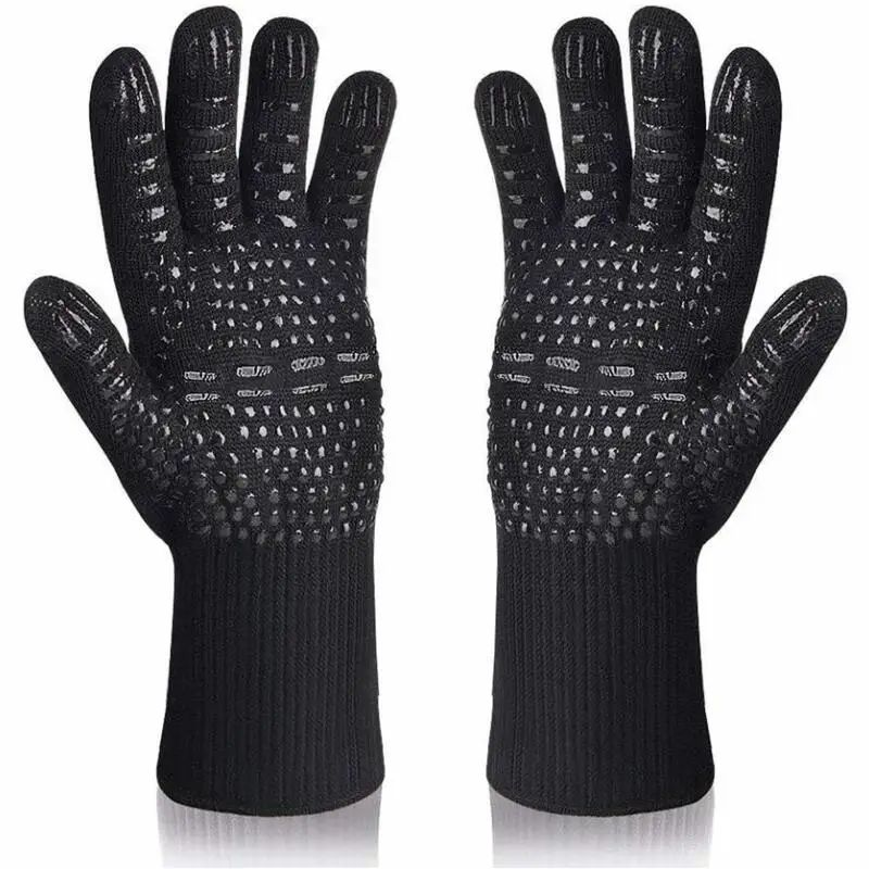 Gants de barbecue 1472 ℉ Gants de barbecue résistants à la chaleur, en silicone antidérapant, pour la cuisine, le barbecue, la cuisson et la pâtisserie