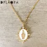 DPLAOPA collana con ciondolo in argento Sterling 925 oro bianco Lady Lourdes collana con perline a