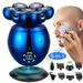 Head Shavers for Bald Men 5 in 1 Electric Razor Mens Shaver Wet Dry Cordless Electric Skull Shavers 7D Floating Rechargeable Bald Head Shaver Back Shaver Head Shaver for Men Father s Day Gifts Blue