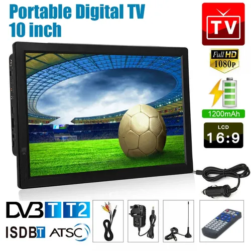 10inch Portable TV Digital Fernsehen Player 1080P HDMI Mini Auto Fernsehen DVB-T/T2 ISDB-T Digital