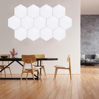 Shatex Sound Absorbing Panel,Self-adhesive,white hexagon,14" X 12" X 0.4" ,12pack