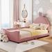 Twin Upholstered Kids Bed with Stripe or Imitation Rabbit Ear Shaped Headboard