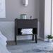 Nightstand Ferku, Open Shelf, One Drawer, Black Wengue Finish,High quality and durable