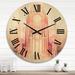 Designart "Paradise City Vintage Boho Chic Minimalism IV" Modern Geometric Oversized Wood Wall Clock