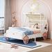 Full or Twin Size Princess Platform Car Bed with Canopy for Kid, Child